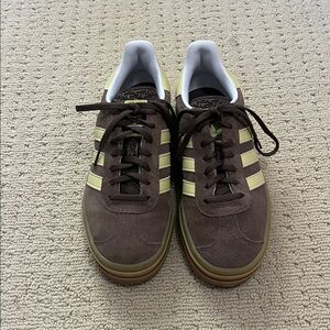 Adidas Brown and Yellow Suede Sneakers